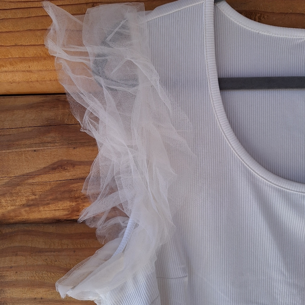 Swoop Neck Ruffle Blouse - Picture 6 of 11